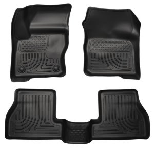 Ford Focus Floor Liners - Front + Rear - Husky Liners - WeatherBeater Combo - Black - 2012